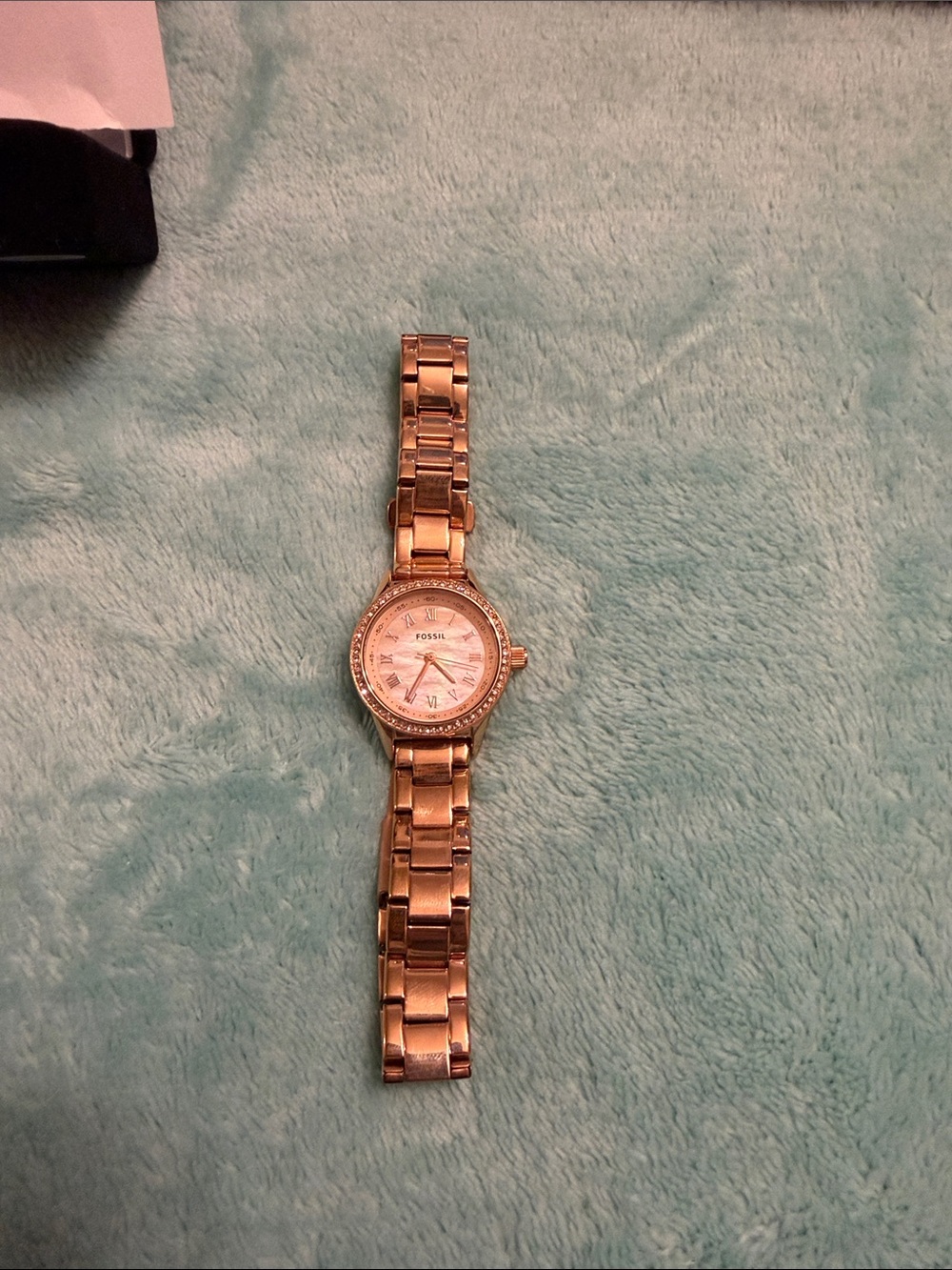 Fossil Rose Gold Crystal Accent Bracelet Watch